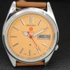 ВИНТАЖНЫЕ ОТРЕМОНТИРОВАННЫЕ МУЖСКИЕ АВТОМАТИЧЕСКИЕ ЧАСЫ SEIKO 5 ЯПОНИЯ КРЕМОВЫЙ ЦИФЕРБЛАТ a446725-1