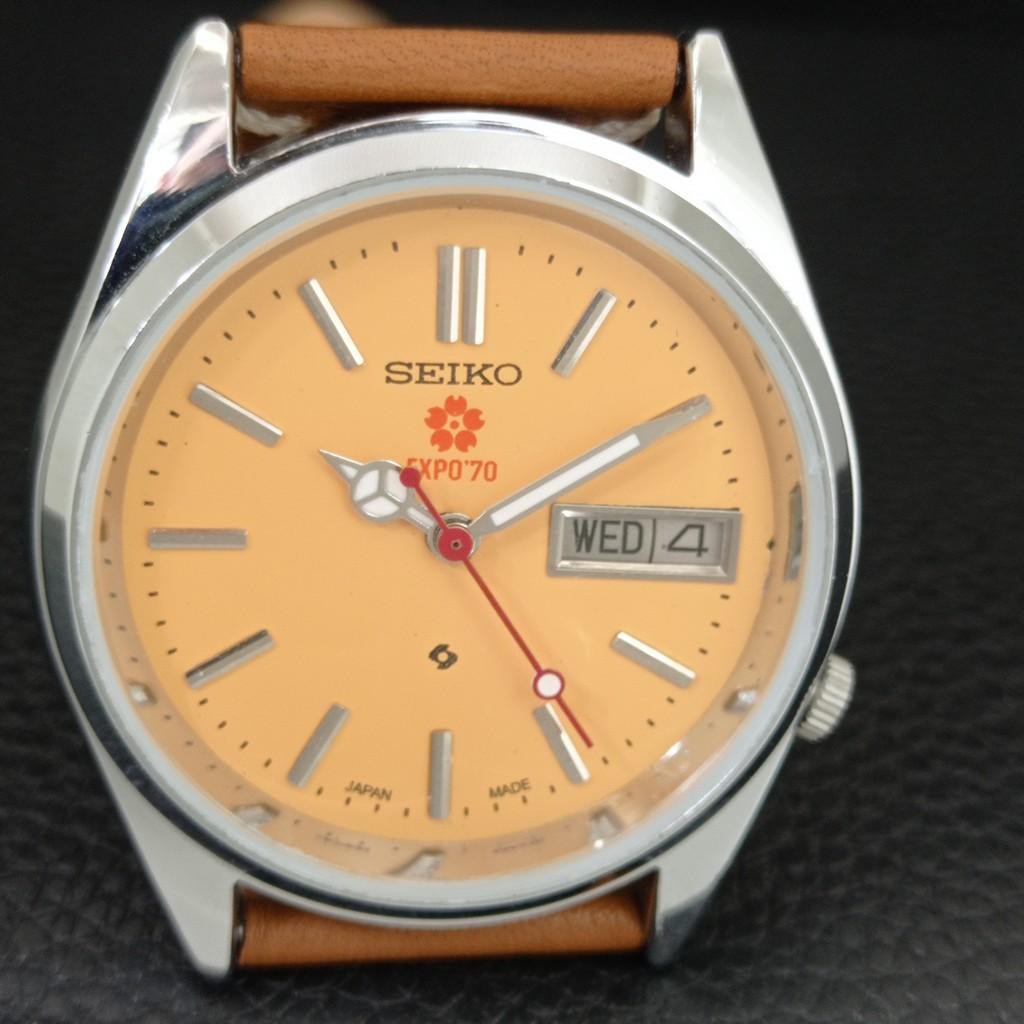 ВИНТАЖНЫЕ ОТРЕМОНТИРОВАННЫЕ МУЖСКИЕ АВТОМАТИЧЕСКИЕ ЧАСЫ SEIKO 5 ЯПОНИЯ КРЕМОВЫЙ ЦИФЕРБЛАТ a446725-1