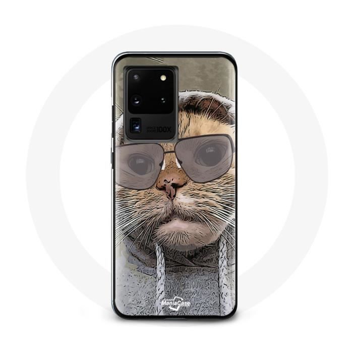Case for Samsung Galaxy S20 Ultra Cat with a Funny Photo Hood Animals
