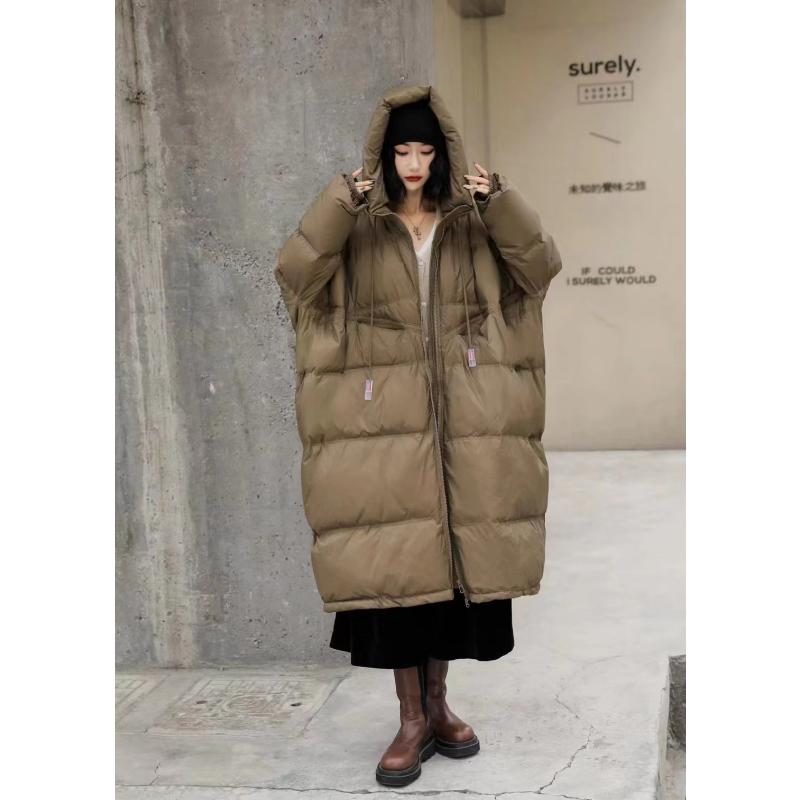 Свободное стеганое пальто для женщин, толстая и теплая белая куртка на утином пуху, корейская с капюшоном, свободное пальто Parker на осень и зиму