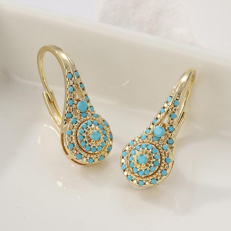 Earrings copper Korean version ins temperament simple pearl geometric earrings straight