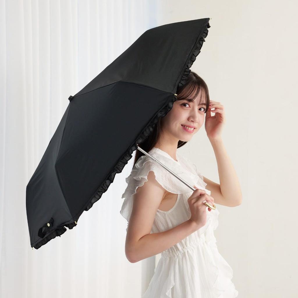 Складной мини-зонт Nifty Colors Folding Mellow Frill 2454BK, Блокирующий свет