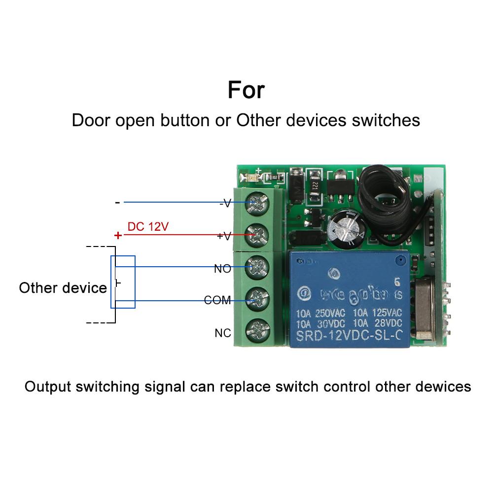 Smart Home 433Mhz DC 12V 1CH Wireless Remote Switch Relay Receiver Transmitter Universal Remote Control Switch Module and RF Transmitter Remote