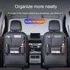 Leather Car Seat Back Organizer Storage Pouch with Tissue Box Holder Multi-Functional Hanging Bag for Auto Interior Accessories