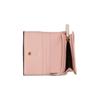 Gucci GG Embossed Blush Pink Leather Card Case Wallet With Gold Tone Interlocking G Logo For Women Luxury Daily Use