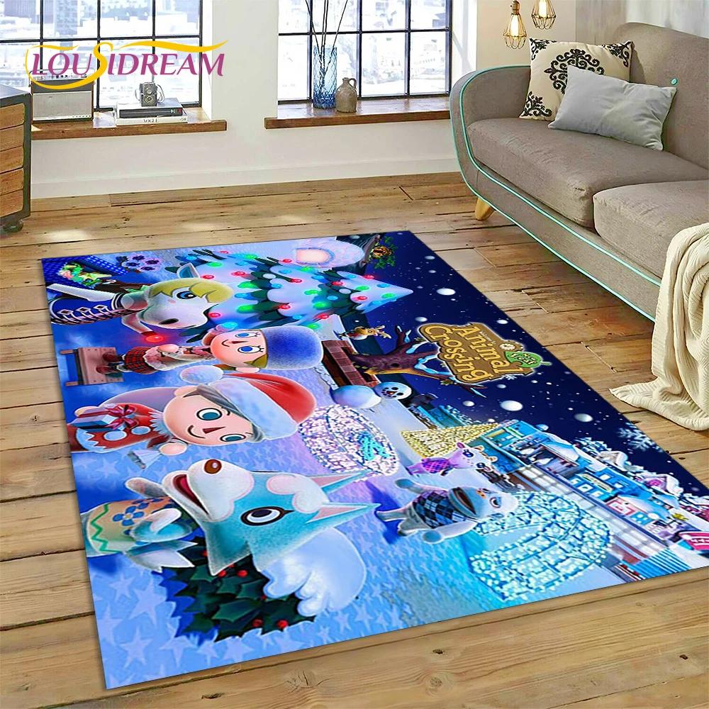 Cute Animal Crossing New Horizons Cartoon Carpet Rug for Bedroom Living Room Home Sofa Decoration,Kid Game Large Decor Floor Mat