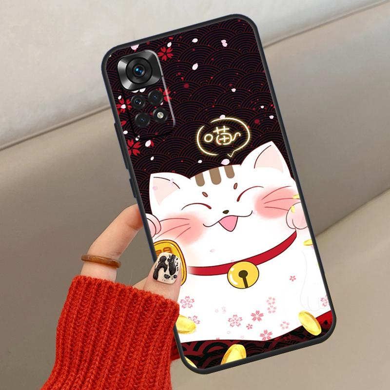 Чехол Maneki Neko Счастливой Кошкой для Денег для Xiaomi Redmi Note 12 11 10 8 9 Pro 11S 10S 9S 8T Чехол для Redmi 10 10C 9A 9C 9T