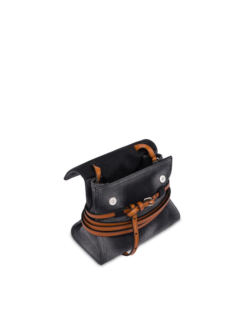 Moschino Tie Me Denim Small Handbag Black