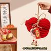 Красное Войлочное Новогоднее Украшение Маленькие Фонарики Форма Тыквы Талисман Удачи Кисточка Настенное Украшение Новогодние Подвески Украшение Магазина