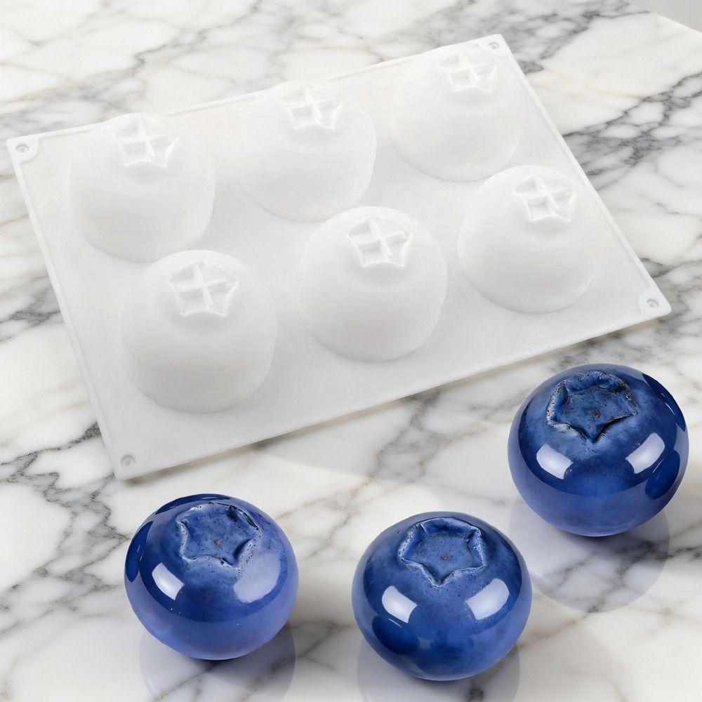 6 Cavity Blueberry Mousse Cake Mold Heat Resistant French Pastry Mold Chocolate