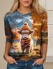 New Women's T Shirt 3D Print Kawaii Animal Graphics Long Sleeve Funny Crew Neck Regular Fit Spring/Fall Thin Style Sweatshirt