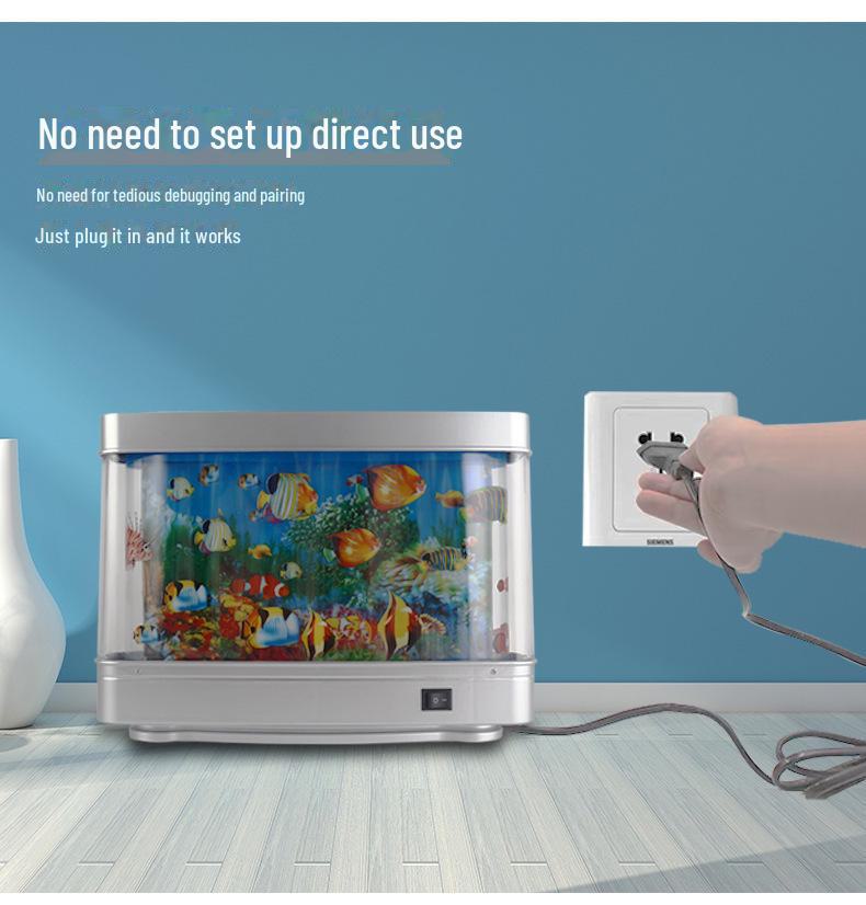 Светодиодный настольный декоративный светильник для аквариума - ночник-симуляция подводного мира