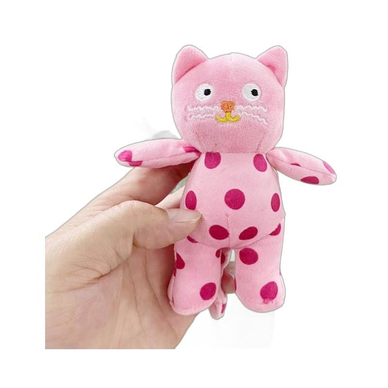 Charming Soft Plush Pink Cat Keychain With Polka Dots Perfect For Gifts And Decor