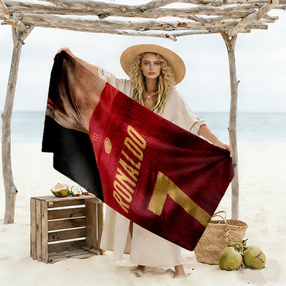Ronaldo Action Beach Towel Super Soft Microfiber Quickdry Fabric Comfortable Lightweight