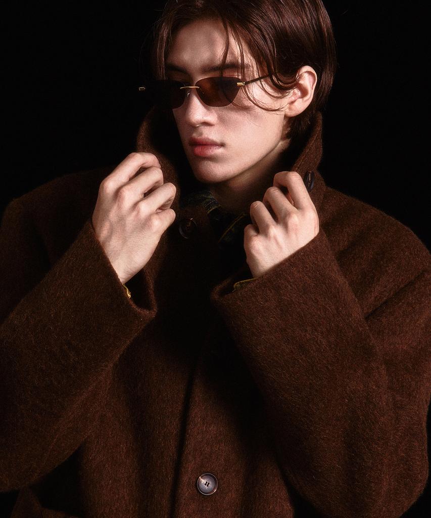 Wesleyhyuston Monterra Handmade Wool Balmacaan Coat Brown