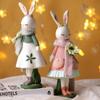 Cute Rabbit Statue Animal Sculpture Easter Party Supplies Figurines Craft Living Room Desktop Ornament Easter Rabbit Decoration