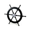 Nautical Handcrafted Wooden Ship Wheel - Home Wall Decor (24 Inches, Black)