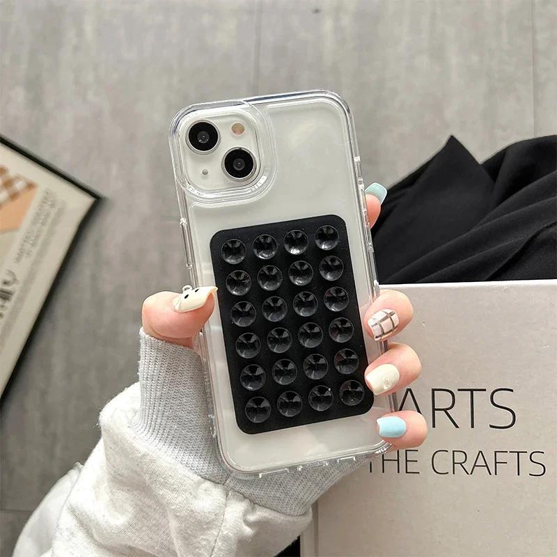 3D Чехол для телефона с присоской и подушкой безопасности Для iPhone 17 16 15 14 13 12 11 Pro Max XR X XS 7 8 Plus SE Прозрачный Ударопрочный Бампер
