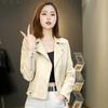 Leather Jacket Women's Spring and Autumn High-end Casual Locomotive Soft Leather Jacket Suit Collar Leather Jacket Top