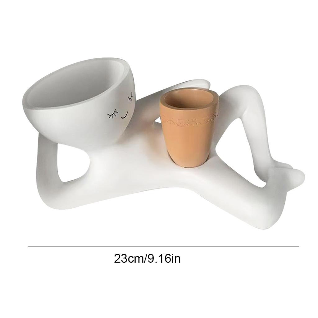 Relaxing Person Holding Pot Planter Body Vase Decors Resin Funny Succulents Planter Pot for Succulents Cactus Home Garden Decor