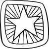 Printtoo Crafting Square Wooden Rubber Stamp Shining Star Pattern Scrap-Booking-2 X 2