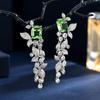 Micro-Inlaid Zircon Trend Su Flower Earrings Fashion Sweet Temperament Earrings Long Earrings Women