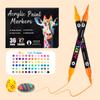 24/48/72 Acrylic Paint Markers: Dual Tip, Fast Drying Portable for Art Painting, Dot Art Coloring - Professional Artist Supplies