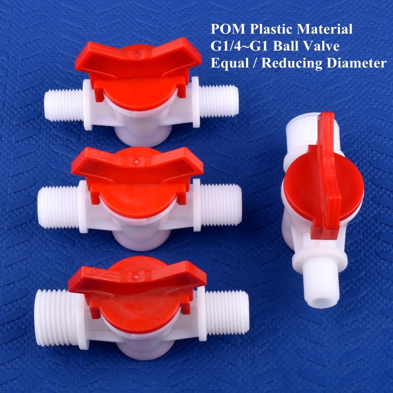 5 шт./лот G1/4" ~G1" наружная резьба POM шаровой клапан равного/редукционного диаметра клапан аквариумный бак адаптер домашний сад капельный полив шланг клапан