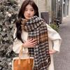 Korean Style Red Houndstooth Scarf for Women - Luxurious, Versatile & Warm Winter Neck Warmer