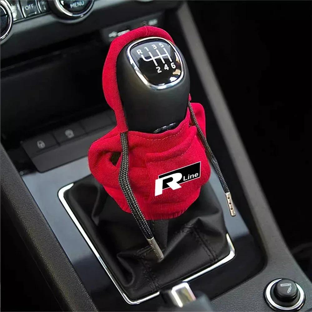 1/2Pcs Hoodie Car Gear Shift Cover Handle Kit Gear Shift Sweatshirt Decoration For Volkswagen VW R Line Tiguan Golf Jetta Passat