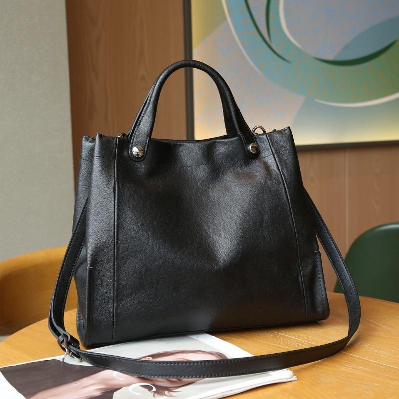 Французский модный тренд Сумка-тоут из натуральной кожи, Сумка через плечо, Сумка большой вместимости