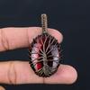 Tree Of Life Red Flash Labradorite Gemstone Pure Copper Wire Wrapped Handmade Pendant Jewelry