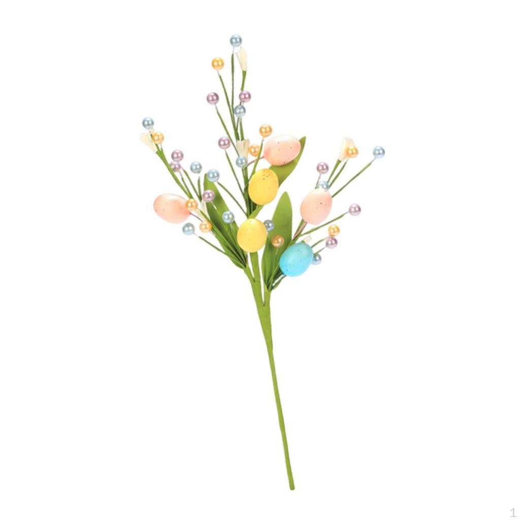 1x Easter Tree Branch Decor Artificial Decorative Simulated Berry Cuttings Egg Flower Pick