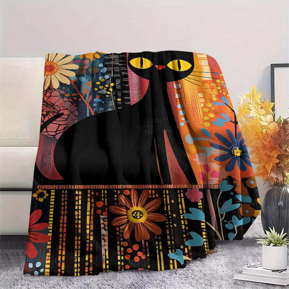 Cats and leopards Print Flannel Blanket,High quality Comfortable for All Seasons,Home Decor,Warmth and Comfort,Perfect for Christmas Gifts