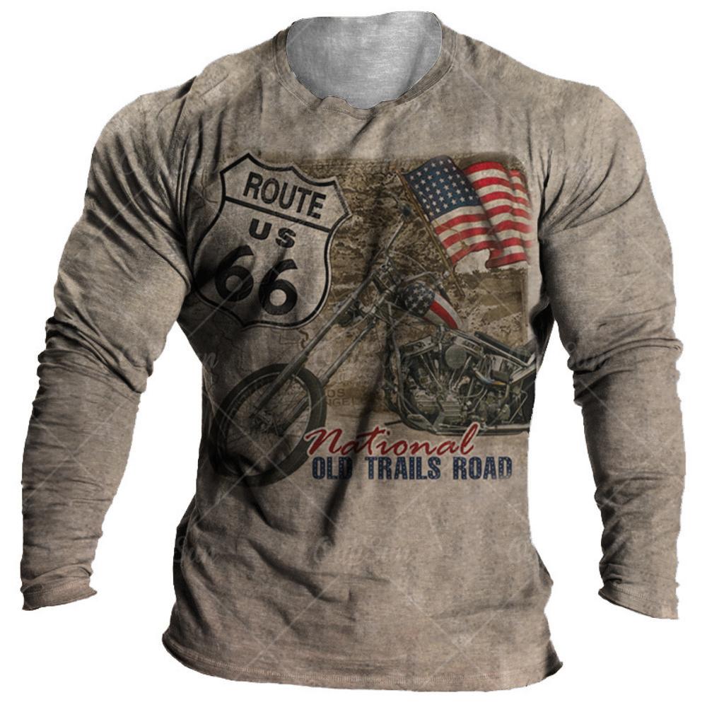 Винтажная мужская футболка с длинным рукавом 3D ретро мотоциклетные большие футболки для толстовки байкерская гоночная футболка мужская одежда