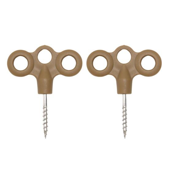 2 шт., трехпроушины с резьбой, заземленные якоря, сверхмощная нержавеющая сталь, кемпинг, пеший туризм, батутные палатки, ветрозащитная веревка, фиксирующая пряжка, земляные гвозди