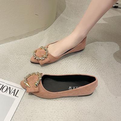 Женские туфли на плоской подошве, весенняя новинка, женские туфли на одной педали, с острым носком и неглубоким вырезом, ленивые туфли, туфли на мягкой подошве