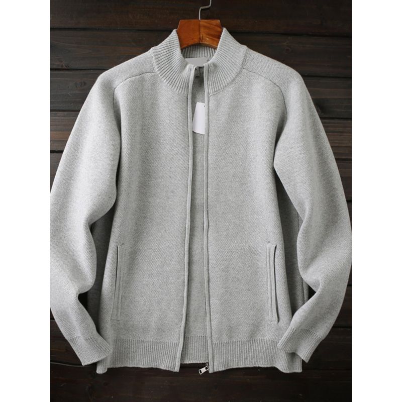 Foreign Trade Original Order Balance Cargo with Logo Cut off Fall and Winter New Arrival Men Pure Cotton Casual Cardigan Knitting Sweater Outwear