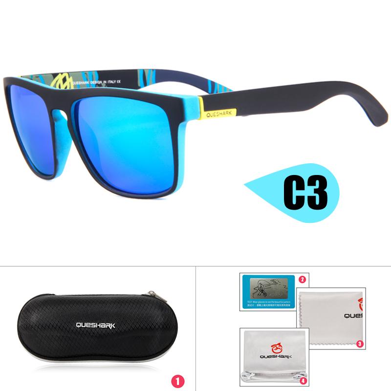 Queshark Поляризованные спортивные очки для бега, рыбалки, пешего туризма и велоспорта для мужчин и женщин
