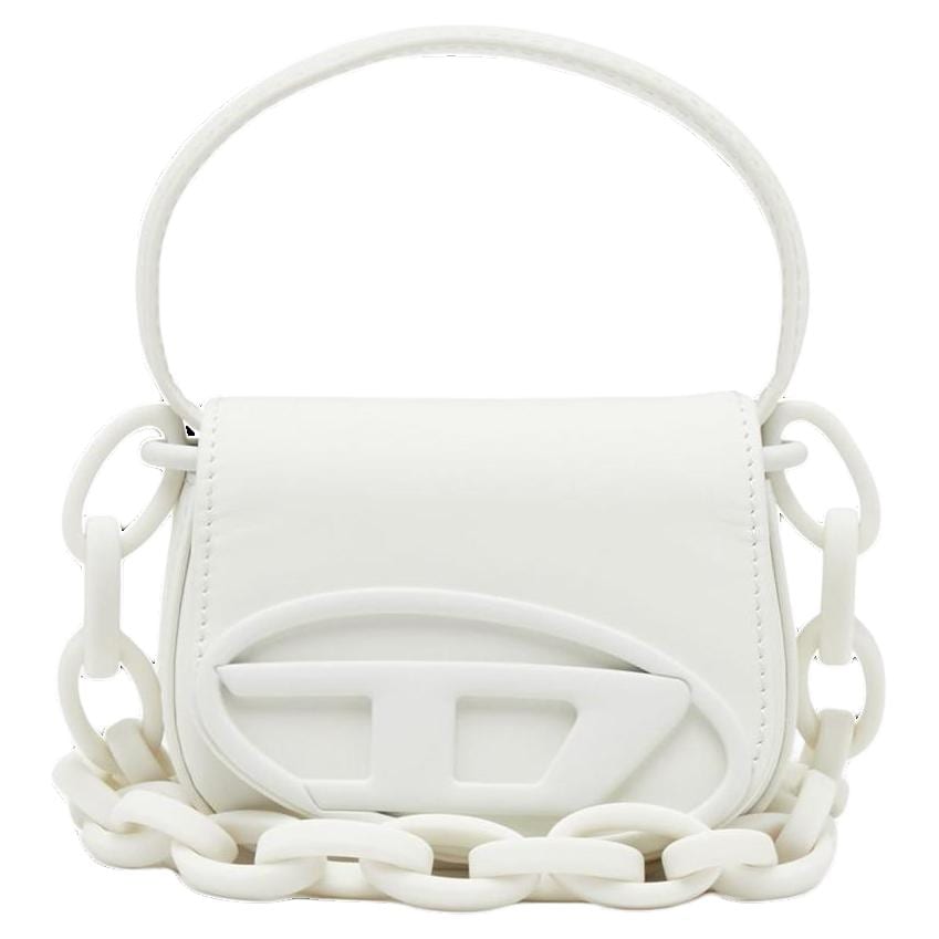 DIESEL Cow Leather Shoulder Bag, Handbag Mini Women's White X08709P6248T1003