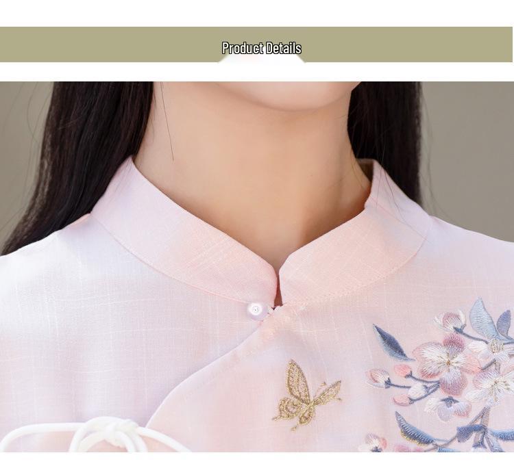 Китайский ретро вышитый костюм Тан и топ ципао в стиле ханьфу для женщин