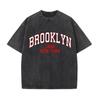 Retro Washed Vintage Brooklyn 1898 T-Shirt High Quality T-Shirts Summer Oversized Short Sleeve Clothes Cotton Loose Street Tops