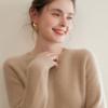 Women's Sweet Style Cashmere Sweater - Round Neck, Loose Fit, Slimming One-Piece Knit