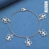 925 Sterling Silver Four Leaf Three Leaf Pendant Chain Bracelet Fashionable Wedding Jewelry