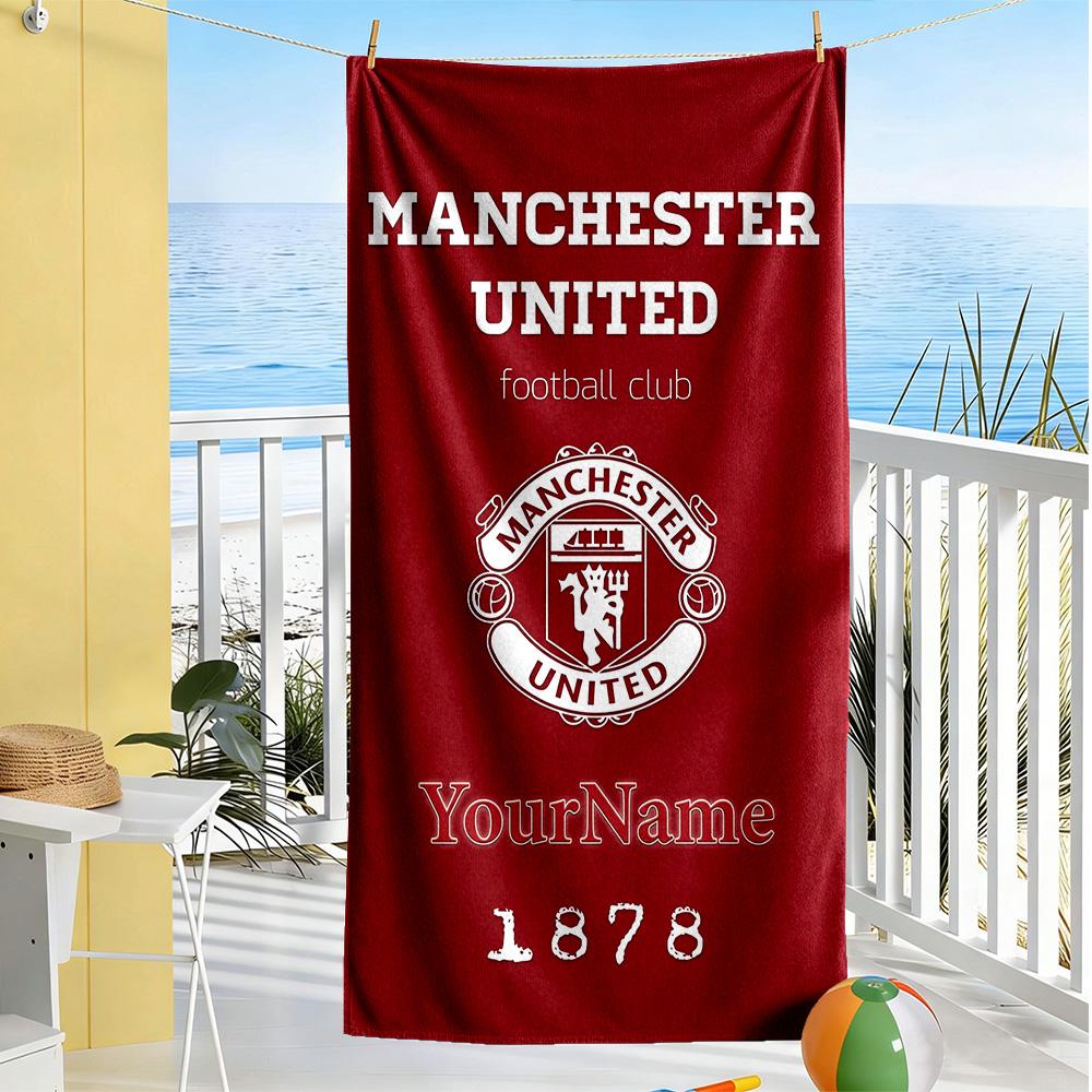 Manchester Personalized Name Beach Towel Soft Durable Quick-Dry