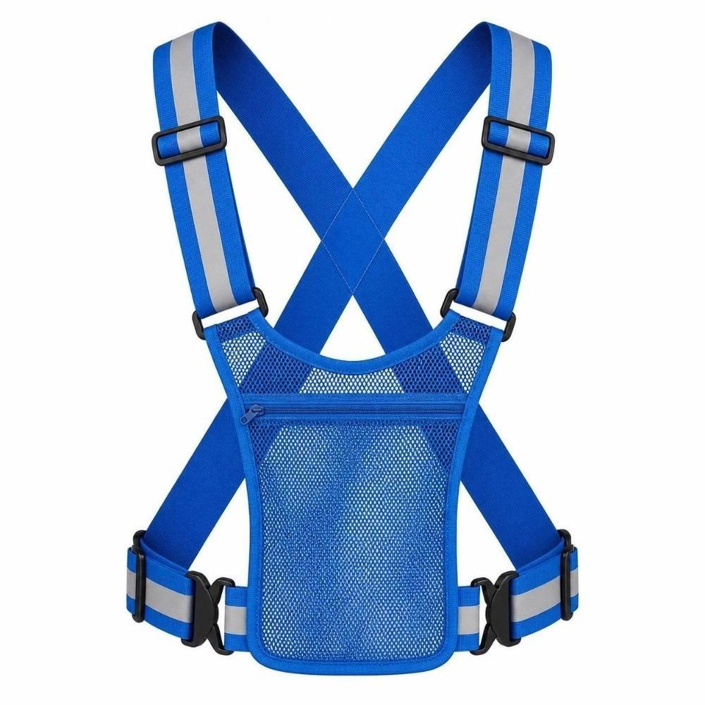 Adjustable Elastic Hi Vis Vest with Pockets Safety Vest Jacket for Running Cycling