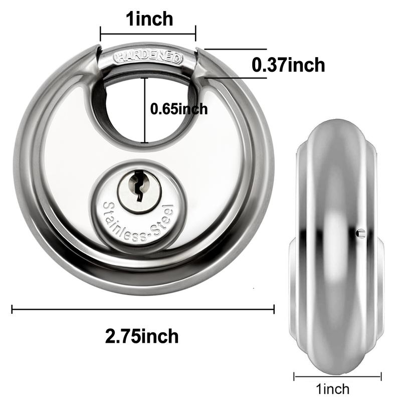 2Pcs 70mm Great Discus Lock Lightweight Round Reble Padlock Anti Theft Heavy Duty Trailer Caravan Round Disc Lock Door Locks