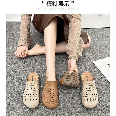 Boken дутые полушлепанцы с закрытым носком для женщин на лето 2025 года, новая уличная обувь, повседневные крутые шлепанцы на толстой подошве с мягкой подошвой