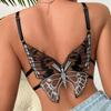 Women Lace Sling Bra Back Mesh Butterfly Decoration Bra
