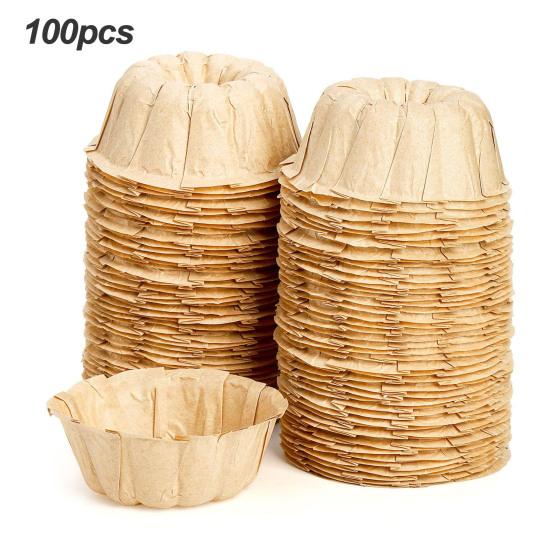 4 дюйма, 100 шт., мини-рифленая трубчатая подкладка для формы с антипригарным покрытием, жиронепроницаемая термостойкая бумага, вкладыши для формы для торта